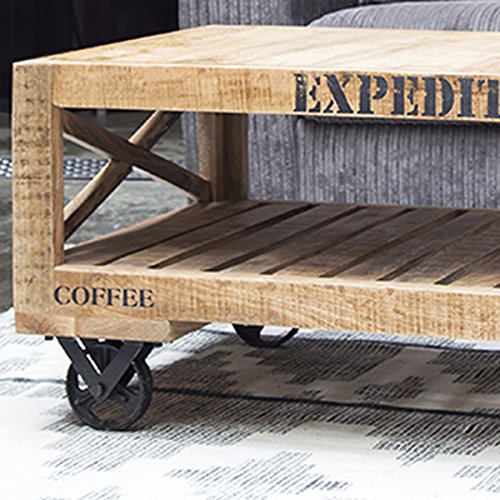 Design Holztisch mit Rollen