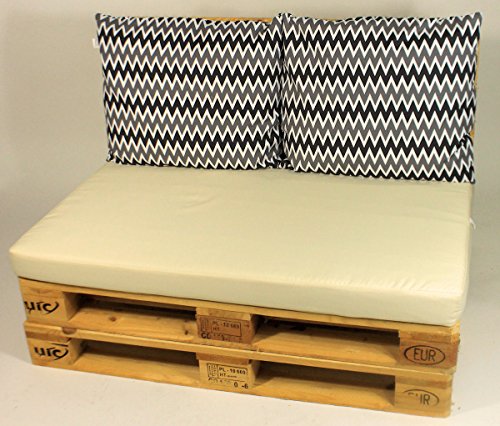 Sitzkissen + 2 Rückenkissen creme