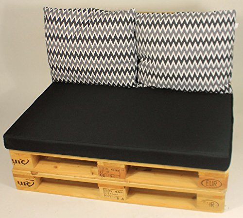 Palettenkissen Set schwarz