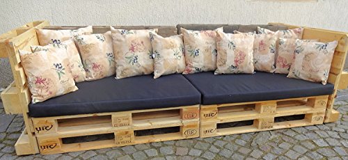 12 Dekokissen + Sitzkissen Palettensofa