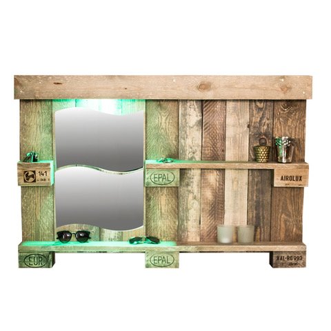 Paletten Wandregal beleuchtet